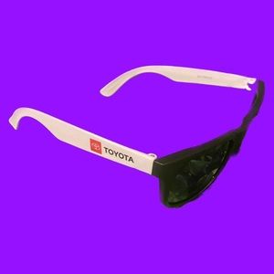 Lightweight Toyota Sunglasses in white black and red.